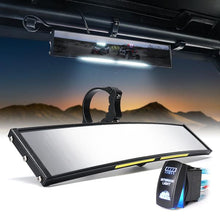 Load image into Gallery viewer, Xprite Curved UTV Rear View Mirror w/ Integrated LED Lights &amp; Switch for 1.75"-2" Rollbars - UTV-CM-G11 - 9 Inch Alternate Image