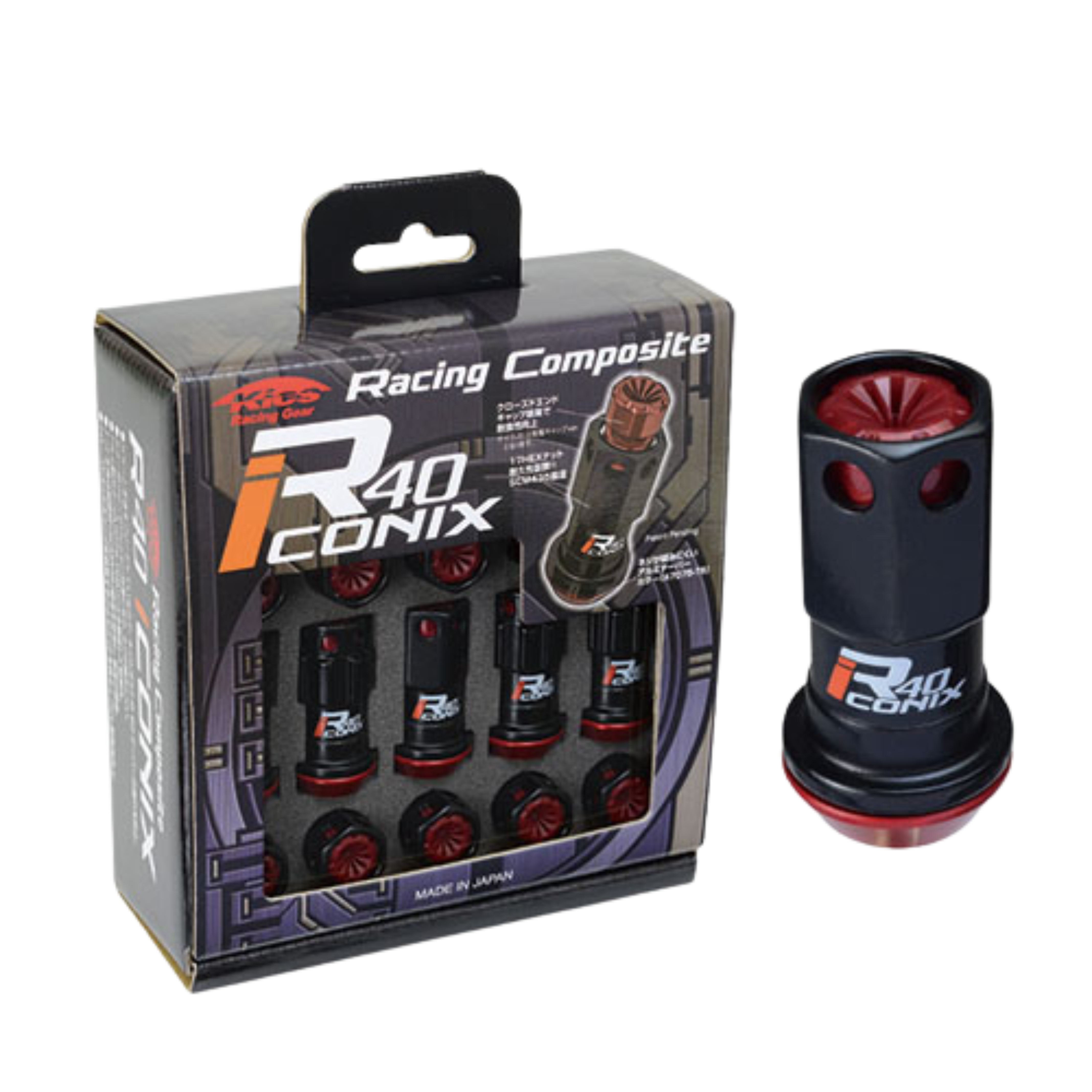 Project Kics Lug Nuts & Lock Set [Racing Composite R40 Iconix - Plasti