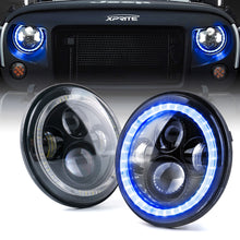 Load image into Gallery viewer, 152.99 Xprite LED Headlights Jeep Wrangler (1997-2018) 7&quot; 90W Blue / Green / Red Halo - Redline360 Alternate Image