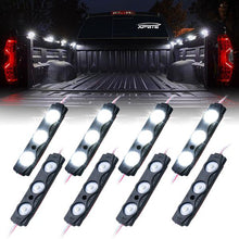 Load image into Gallery viewer, Xprite 8 LED Rock Light Pods Truck Bed Lighting Kit w/ Switch - Blue/Green/Purple/Pink/Red/White/Yellow - White Alternate Image