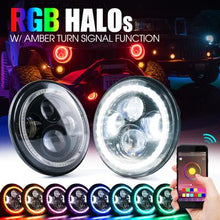 Load image into Gallery viewer, 179.99 Xprite LED Headlights Jeep Wrangler JK (97-18) 7" 90W CREE LED Headlights RGB Halo - Redline360 Alternate Image