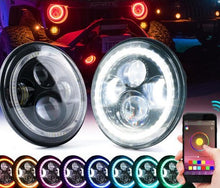 Load image into Gallery viewer, 179.99 Xprite 7" 90W CREE LED Headlights Jeep Wrangler JK (1997-2018) w/ RGB Halo - HL-90W-G1-RGB - Redline360 Alternate Image