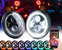 Load image into Gallery viewer, Xprite 7" 90W CREE LED Headlights Jeep Wrangler JK [w/ RGB Halo] (1997-2018) HL-90W-G1-RGB - Default Title Alternate Image
