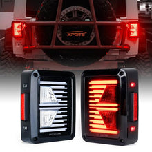 Load image into Gallery viewer, Xprite LED Taillights Jeep Wrangler JK JKU (2007-2018) Linear Series - Smoke / Clear - Clear Alternate Image