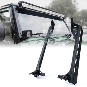 89.99 Xprite Light Bar Mounting Brackets w/ Lower Jeep Wrangler TJ LJ (1997-2006) Mamba Series Front Windshield 50" - WLB-0028-G1 - Redline360