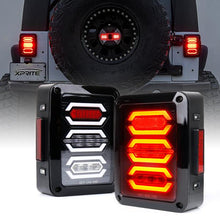 Load image into Gallery viewer, Xprite LED Tail Lights Jeep Wrangler JK JKU (2007-2018) Diamond Series - Clear or Smoke Lens - Clear Alternate Image