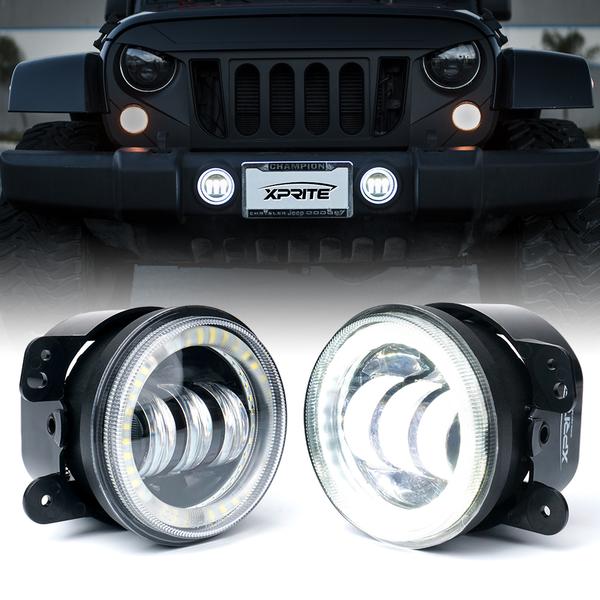 Xprite Fog Lights Jeep Wrangler JK JL (07-23) Gladiator JT (19-23) 4 ...