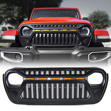 Load image into Gallery viewer, 161.99 Xprite Black Gladiator Grille Jeep Wrangler JL/JT (2018-2020 ) w/ Amber LED Running Lights - ZS-0106K-JL - Redline360 Alternate Image