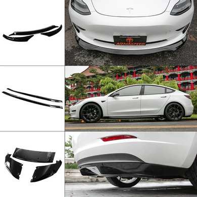Armaspeed Body Kits Tesla Model 3 (17-21) [Gloss Black ABS] Front Lip /  Rear Diffuser / Side Skirt