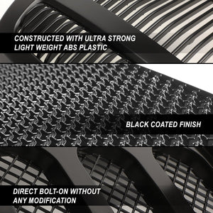 DNA Grill Dodge Ram 1500 (09-12) [Badgeless Vertical Slat Style] Glossy Black or Matte Black