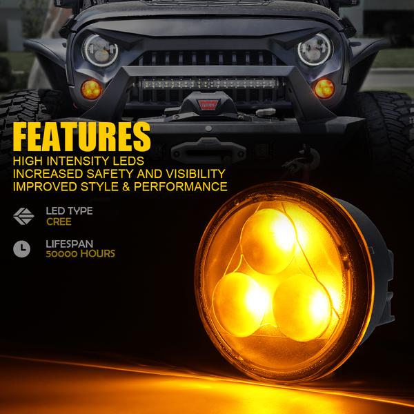 Xprite LED Tail Lights For Jeep Wrangler JK/JKU (2007-2018) – Black Housing, Clear Lens, DOT/SAE Certified