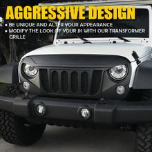 Load image into Gallery viewer, 116.99 Xprite Transformer Grill Jeep Wrangler JK (2007-2018) w/ Built In Mesh - Redline360 Alternate Image