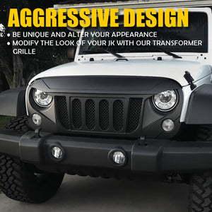 116.99 Xprite Transformer Grill Jeep Wrangler JK (2007-2018) w/ Built In Mesh - Redline360