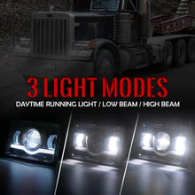 Load image into Gallery viewer, Xprite 6100 Evolution 4x6" CREE LED Headlight (Black) with Sunrise Type DRL - 1pc / 2pc / 4pc - 1pc Alternate Image