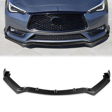 Load image into Gallery viewer, DNA Bumper Lip Infiniti Q60 (18-20) Front Lower w/ Stabilizers [V-Style Design] Matte or Gloss Black / Carbon Fiber Alternate Image