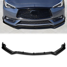 Load image into Gallery viewer, DNA Bumper Lip Infiniti Q60 (18-20) Front Lower w/ Stabilizers [V-Style Design] Matte or Gloss Black / Carbon Fiber Alternate Image