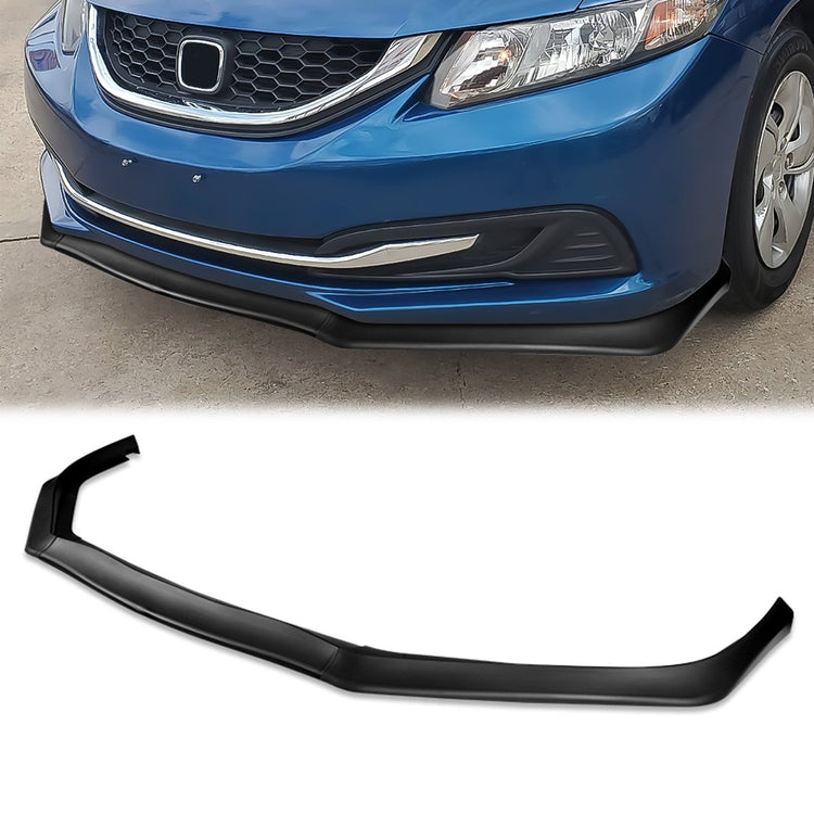 DNA Bumper Lip Honda Civic Sedan (13-15) Front Lower w/ Stabilizers [Aero Style] Matte or Gloss Black / Carbon Look