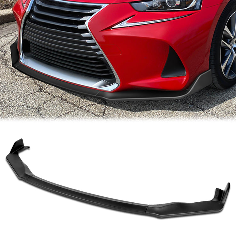 DNA Bumper Lip Lexus IS200t IS300 IS350 (17-20) Front Lower w/ Stabilizers - Matte or Gloss Black / Carbon Look