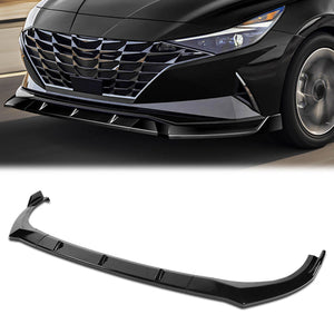 DNA Bumper Lip Hyundai Elantra (2021) Front Lower w/ Stabilizers [STP-Style Design] Matte or Gloss Black / Carbon Look