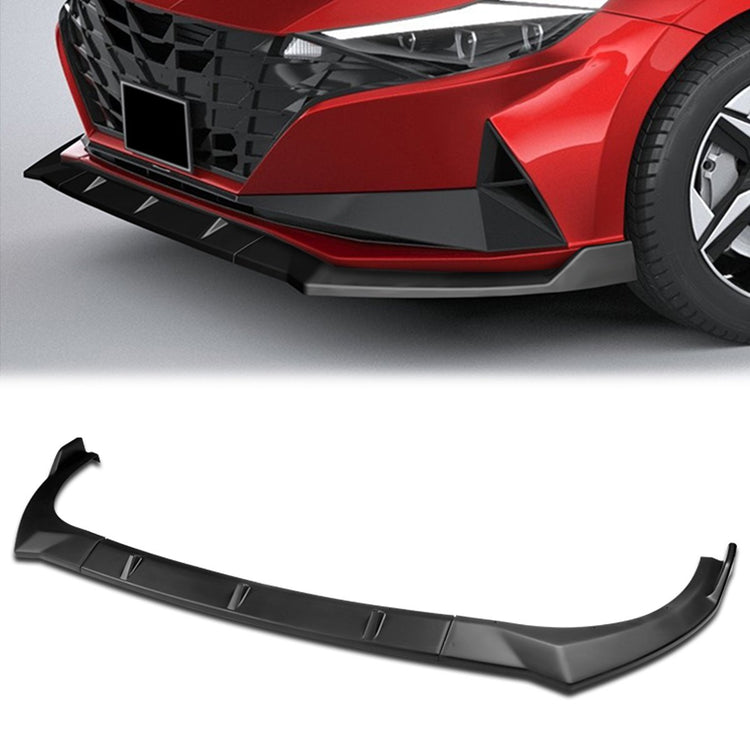 DNA Bumper Lip Hyundai Elantra (2021) Front Lower w/ Stabilizers [STP-Style Design] Matte or Gloss Black / Carbon Look