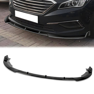 DNA Bumper Lip Hyundai Sonata (15-17) Front Lower w/ Stabilizers [STP-Style Design] Matte or Gloss Black / Carbon Look