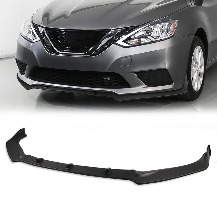 DNA Bumper Lip Nissan Sentra (16-19) Front Lower w/ Stabilizers - Matte or Gloss Black / Carbon Look