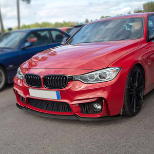 DNA Bumper Lip BMW 3 Series F30/F31/F34 (16-19) Front Lower w/ Stabilizers - Matte or Gloss Black / Carbon Fiber