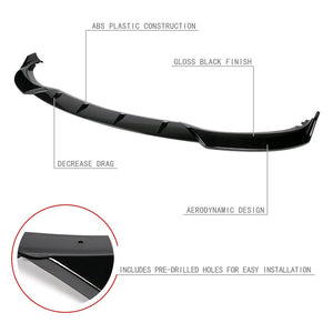 DNA Bumper Lip BMW 3 Series F30/F31/F34 (16-19) Front Lower w/ Stabilizers - Matte or Gloss Black / Carbon Fiber