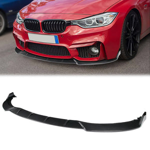 DNA Bumper Lip BMW 3 Series F30/F31/F34 (16-19) Front Lower w/ Stabilizers - Matte or Gloss Black / Carbon Fiber