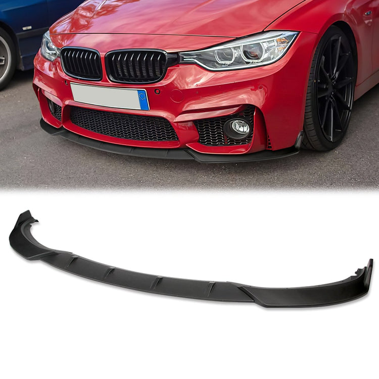 DNA Bumper Lip BMW 3 Series F30/F31/F34 (16-19) Front Lower w/ Stabilizers - Matte or Gloss Black / Carbon Fiber