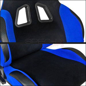 199.00 Spec-D Racing Seats [JDM Bride Style - Black/Blue Cloth) Sold as a Pair - Redline360