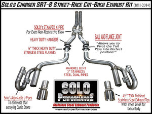 930.55 Solo Performance Street Race Catback Exhaust Dodge Charger/Magnum V8 SRT-8 (11-14) 991109SL - Redline360