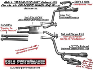 948.78 Solo Performance Mach SXT EM Catback Exhaust Dodge Charger/Magnum V6 (06-10) 991117SL - Redline360