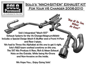 948.78 Solo Performance Mach SXT EM Catback Exhaust Dodge Charger/Magnum V6 (06-10) 991117SL - Redline360