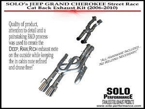 886.41 Solo Performance Exhaust Jeep Grand Cherokee SRT-8 (06-10) Street Race Catback 991712SL - Redline360