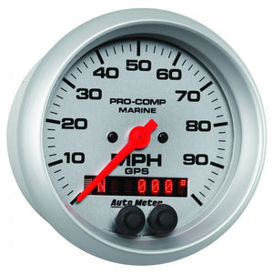 320.87 Autometer Marine Ultra-Lite Series GPS Speedometer Gauge 0-100 MPH (3-3/8") Silver - 200636-33 - Redline360