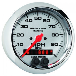 367.63 Autometer Marine Ultra-Lite Series GPS Speedometer Gauge 0-100 MPH (3-3/8") Chrome - 200636-35 - Redline360