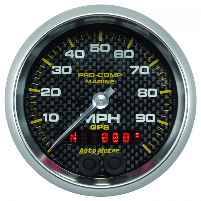 362.96 Autometer Marine Carbon Fiber Series GPS Speedometer Gauge 0-100 MPH (3-3/8