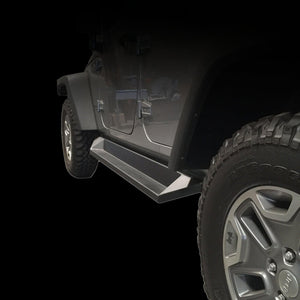 489.99 DV8 Off Road Rock Sliders Jeep Wrangler JK 4 Door (2007-2018) with Step / Tubular Style / with Rock Skins - Redline360