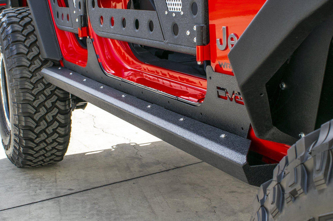 489.99 DV8 Off Road Rock Sliders Jeep Wrangler JK 4 Door (2007-2018) with Step / Tubular Style / with Rock Skins - Redline360