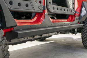 489.99 DV8 Off Road Rock Sliders Jeep Wrangler JK 4 Door (2007-2018) with Step / Tubular Style / with Rock Skins - Redline360