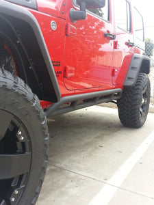 489.99 DV8 Off Road Rock Sliders Jeep Wrangler JK 4 Door (2007-2018) with Step / Tubular Style / with Rock Skins - Redline360