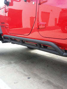 489.99 DV8 Off Road Rock Sliders Jeep Wrangler JK 4 Door (2007-2018) with Step / Tubular Style / with Rock Skins - Redline360