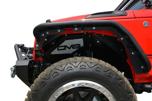 289.99 DV8 Off Road Inner Fenders Jeep Wrangler JK (2007-2018) Front - Black / Raw / with Rock Lights - Redline360