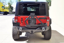 Load image into Gallery viewer, 1099.99 DV8 Off Road Rear Bumper Jeep Wrangler JK (2007-2018) with Single Action Tire Carrier - RBSTTB-02 - Redline360 Alternate Image