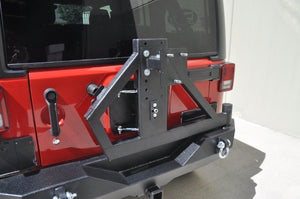 1099.99 DV8 Off Road Rear Bumper Jeep Wrangler JK (2007-2018) with Single Action Tire Carrier - RBSTTB-02 - Redline360