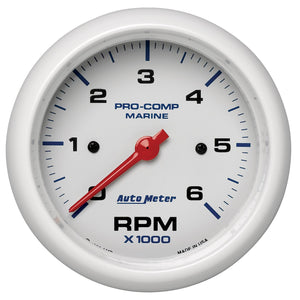209.95 AutoMeter Marine White In-Dash Tachometer Gauge (3-3/8") - Redline360