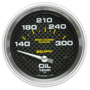 67.36 Autometer Carbon Fiber Series Air-Core Oil Temperature Gauge (2-5/8") 200765-40 - Redline360