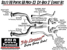 Load image into Gallery viewer, Solo Performance Exhaust Pontiac G8 (08-09) 3" Catback Mach X3 994198SL - Default Title Alternate Image