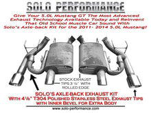Load image into Gallery viewer, Solo Exhaust Ford Mustang GT 5.0L (11-14) Performance Axleback w/ Optional Tips - Polished Alternate Image